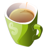 green mug of tea